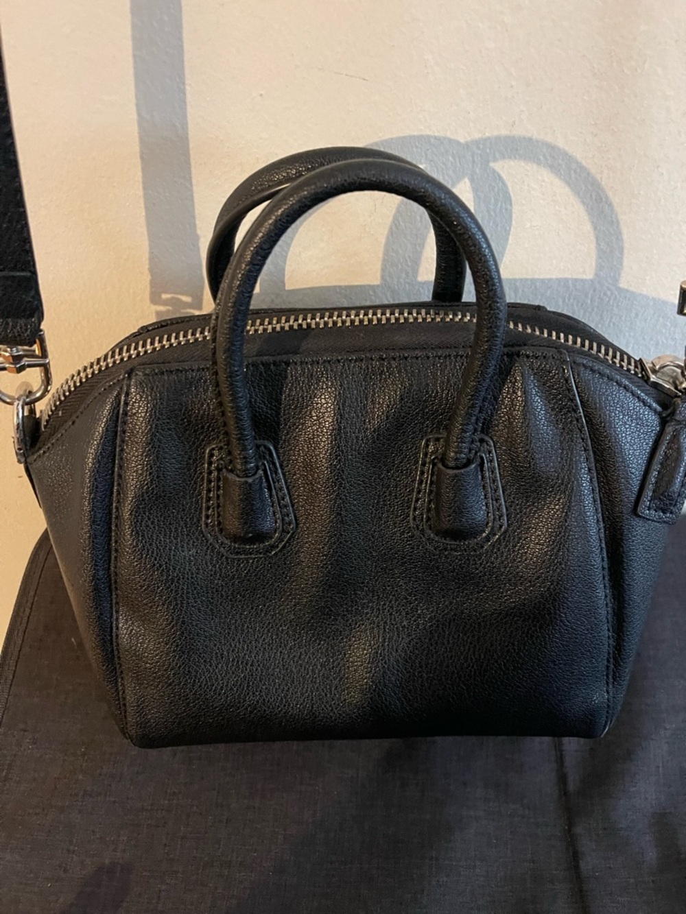 Givenchy Black Leather Dome Satchel with Top Handles - Picture 2 of 4